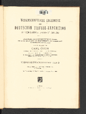 Vorschaubild von [Wissenschaftliche Ergebnisse der deutschen Tiefsee-Expedition auf dem Dampfer"Valdivia" 1898 - 1899]