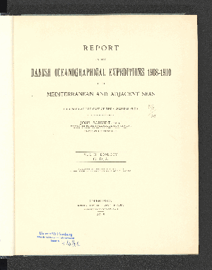 Vorschaubild von [Report on the Danish Oceanographical Expeditions 1908-1910 to the Mediterranean and Adjacent Seas]