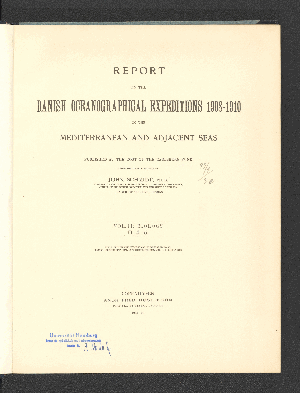 Vorschaubild von [Report on the Danish Oceanographical Expeditions 1908-1910 to the Mediterranean and Adjacent Seas]