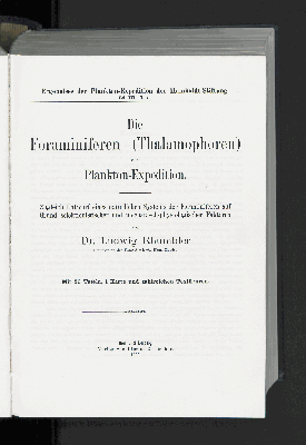 Vorschaubild von Die allgemeinen Organisationsverhältnisse der Foraminiferen