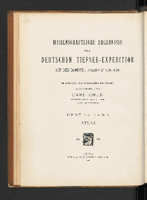 Vorschaubild von [Wissenschaftliche Ergebnisse der deutschen Tiefsee-Expedition auf dem Dampfer"Valdivia" 1898 - 1899]