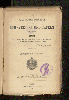 Vorschaubild von [Nautisches Jahrbuch oder Ephemeriden und Tafeln]